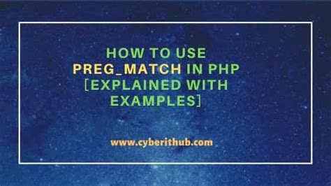 how to use preg match.